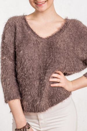 sweter beeanddonkey brązowy