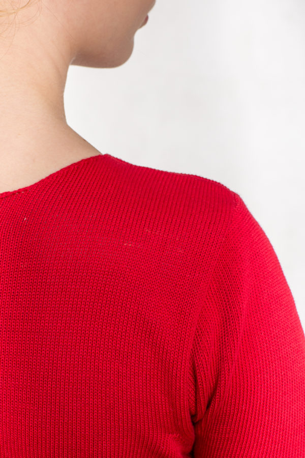 Bawełniana bluzka z krótkim rękawem czerwona
