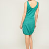 Bawełniana sukienka bez rękawów, z ozdobnym, wzorzystym dołem w formie delikatnej bombki. Dostępna w 4 kolorach: zielonym, niebieskim, turkusowym oraz pudrowym różu.